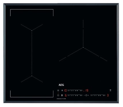 AEG Placas Serie 6000 Flex, 60 cm, Puente, 3 zonas: 28 cm y 2x21 cm, Controles Slider (0-14 con 3 zo