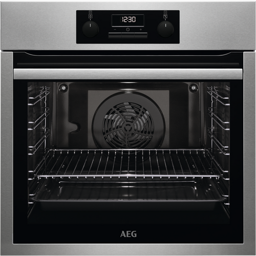 AEG Horno Serie 6000, SurroundCook, 72L.,60 cm.,Inox Antih., Aqua Clean, Multif. 9, M. escam (3 boto