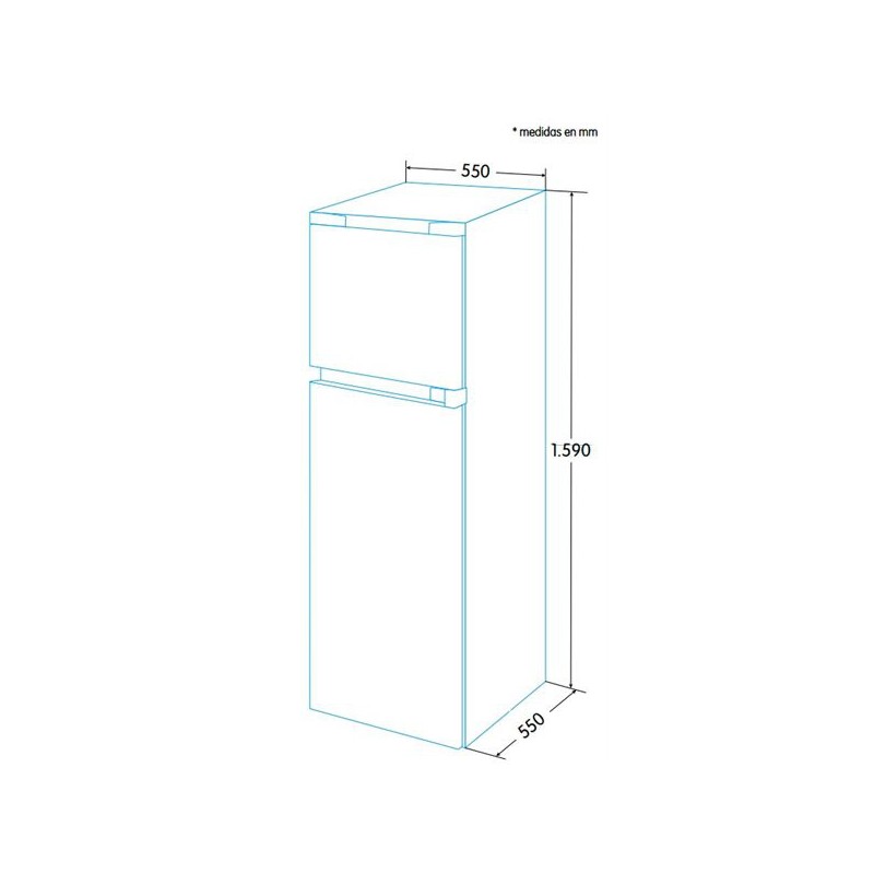 EDESA FRIGORÍFICO, EFT-1611 WH /B Frigorífico dos puertas estático de 1590x550x550mm blanco