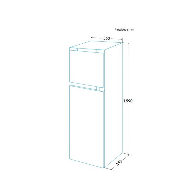 EDESA EFT-1611 WH Frigorífico dos puertas estático de 1590x550x550mm blanco. Eficiencia energ